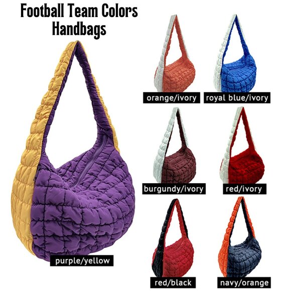 Tennessee Vols Orange White Puffer Quilted Large Handbag Football Team Colors - Picture 2 of 4